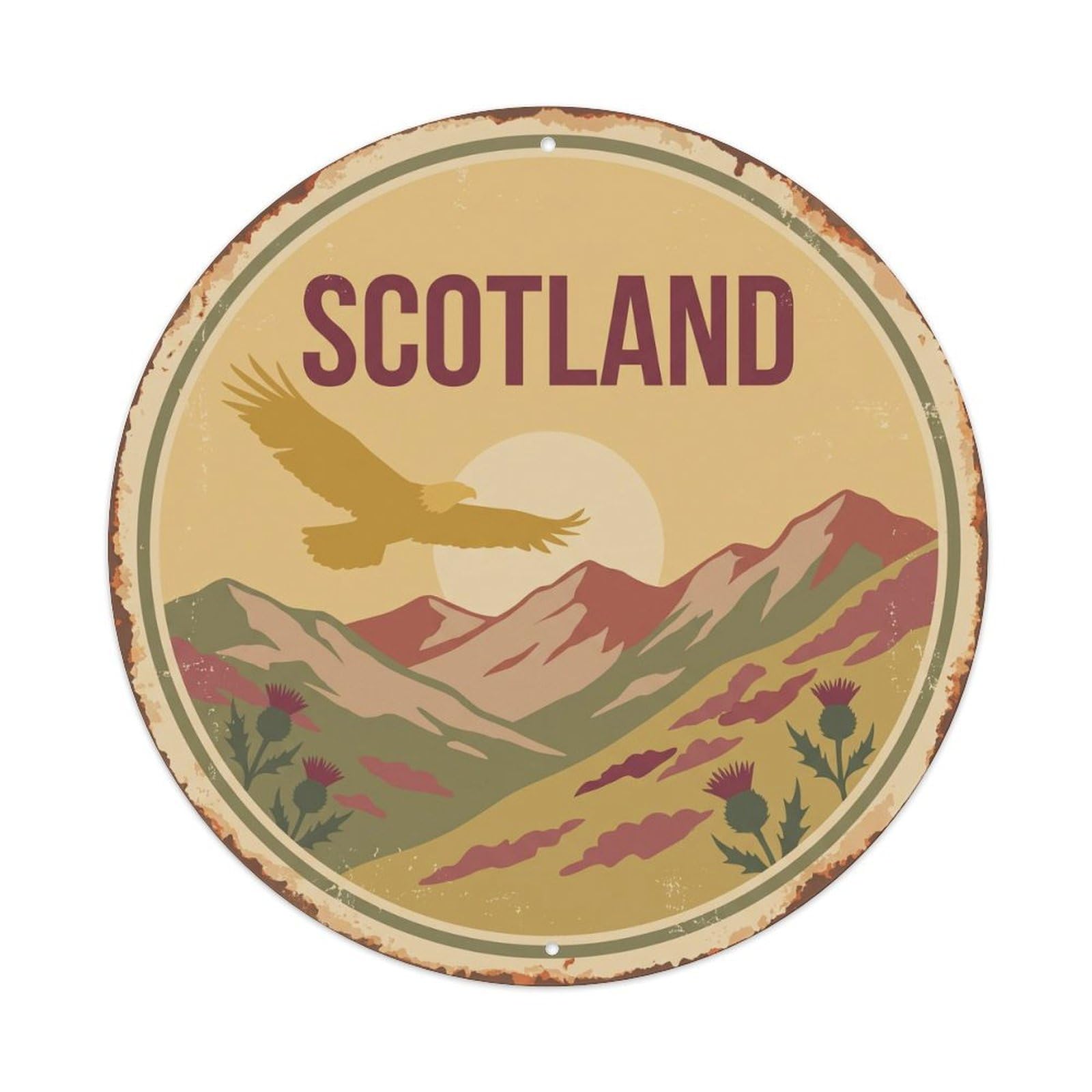 Scotland Golden Eagle Highland Peak Metal Tin Sign