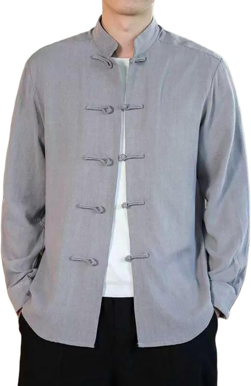 Men's Corduroy Long Sleeve Zhongshan Jacket Frog Button Chinese Style Retro