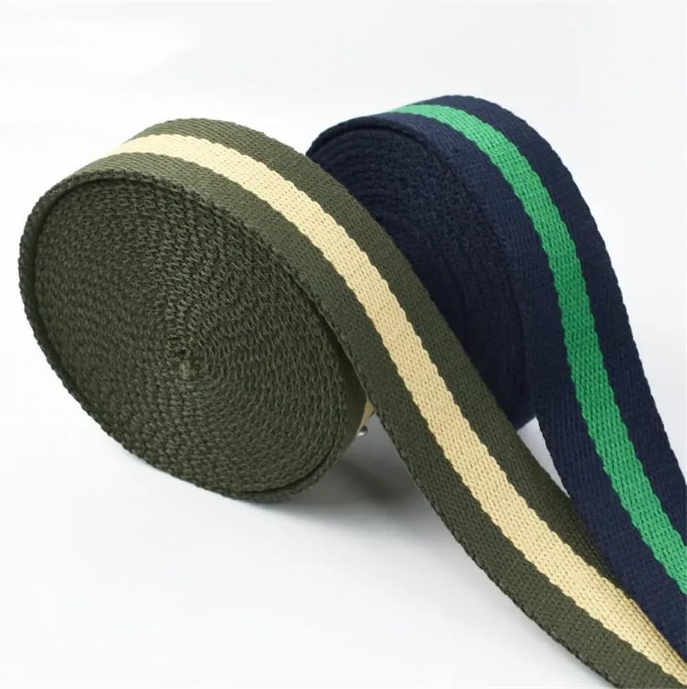 Generic 2/5M 38Mm Cotton Webbing Nylon Stripe Safety Tapes Bag Strap Pet Lanyard Backpack Clothes Ribbon Gray 5Meters