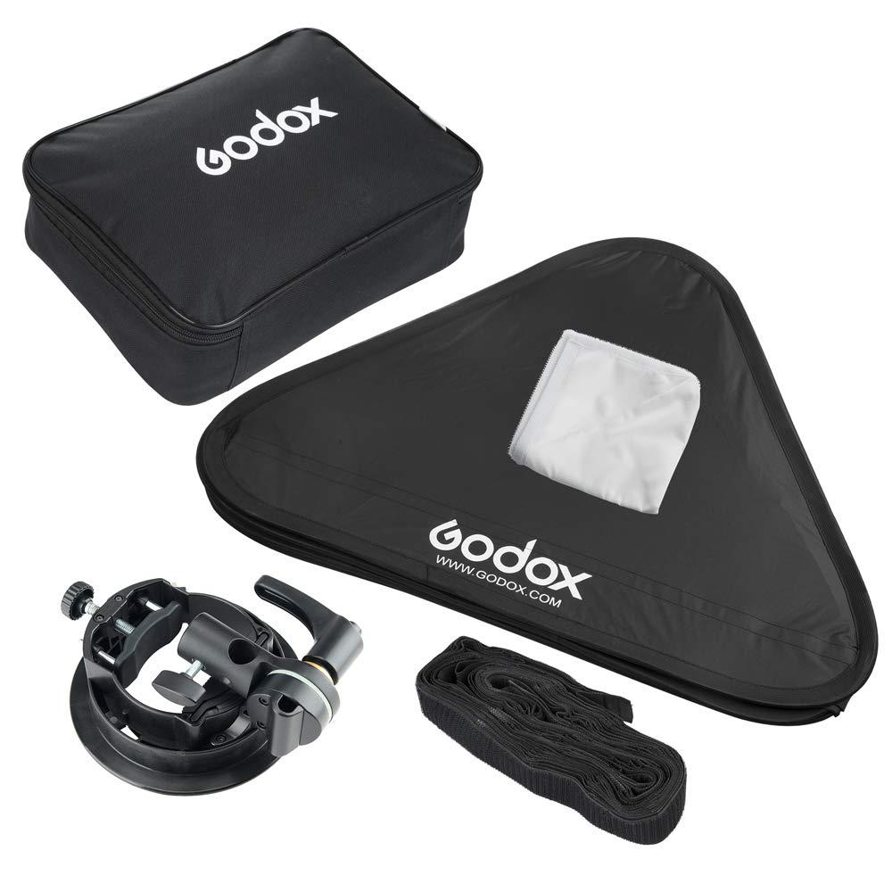 Godox Kit de boîte à lumière 60 x 60 cm avec support S2 en S avec grille, SGGV6060, convient pour Studio Godox V1, AD200PRO, V860II, TT685, TT350, AD400PRO, V1PRO, V100