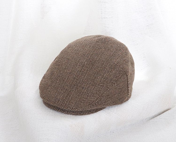 Cabbie Newsboy Hat for Kids Vintage Beret Tweed Pageboy Cap Forward Flat Cap for Toddler Girls Boys 4-9Y2