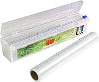 Nuluphu Plastic Wrap Dispenser with Slide Cutter - Reusable 12" x 328ft BPA-Free Cling Film for Food Storage & Freshness