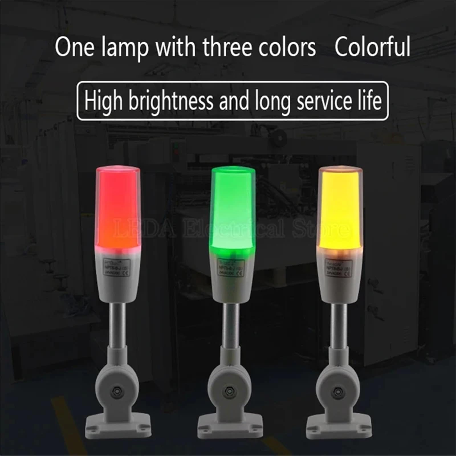 1 szt. LED jednowarstwowa 3-kolorowa lampa NPT5-i5 lampa alarmowa składana 24 sygnały lampka kontrolna sprzętu obrabiarek światło ostrzegawcze (AL121808F-04a/RG+dwa światła)