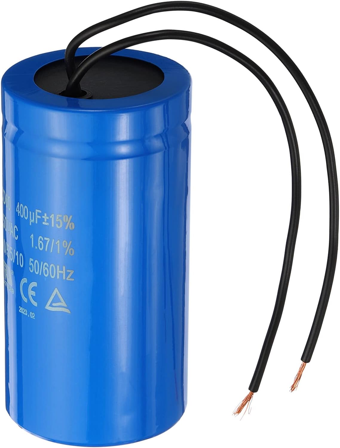 PATIKIL CD60 Run Capacitor, 400uF 250VAC 2 Wires 50/60Hz Motor Starting Capacitor for Air Compressor Motor Starts Running
