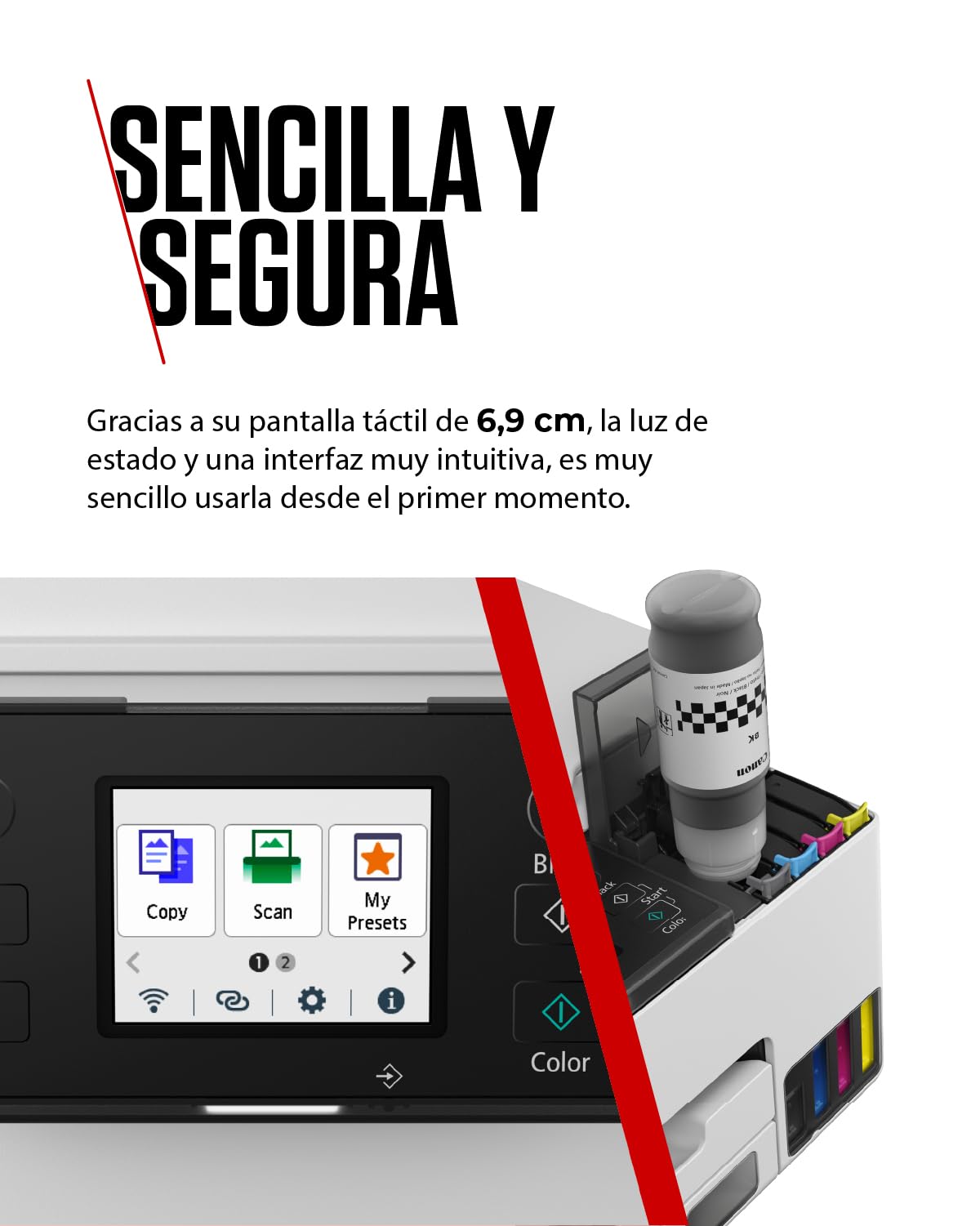 Canon MAXIFY GX2051 – Impresora MegaTank a Color, Copiadora, Escáner y Fax A4 | Hogar y Oficina | Conexión Wi-Fi, Ethernet y USB | Inyección de Tinta | Incluye 6 Botellas de Tinta