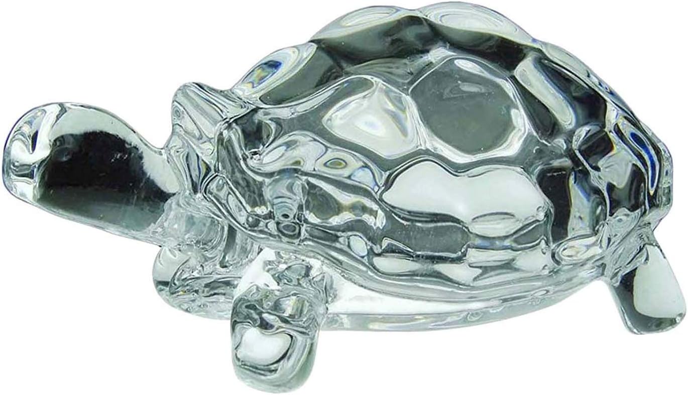 LINASO Chinese FENG Shui Tortoise Turtle Glass Statue Lucky Gift of Good Health Big Size