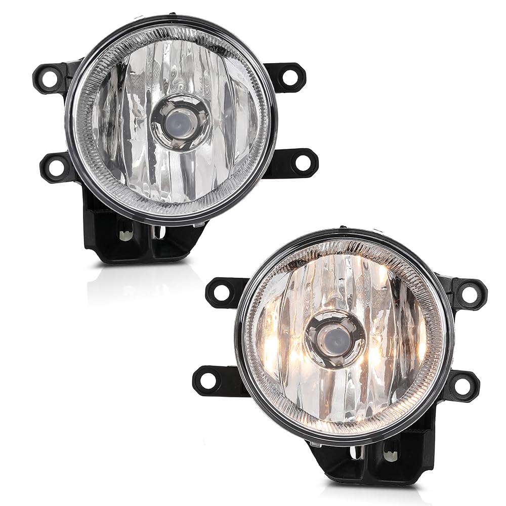 CROSSDESIGN Front Bumper Fog Lights Lamps Left & Right Side Compatible with Toyota RAV4 2019-2022 8122012230, 8121012230