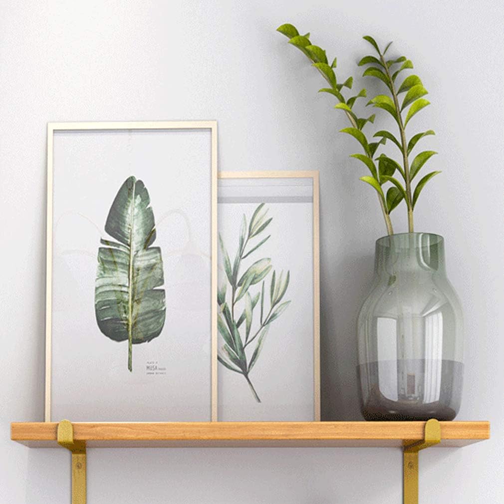 Shelf Brackets, Heavy Duty Shelf Brackets ,Nordic Wall Mounted Golden Lip Shelf Brackets,Floating Metal Right Angle Brackets for Shelves,Kitchen Bedroom Garden Decoration Shelf Supports,with Screws,(1