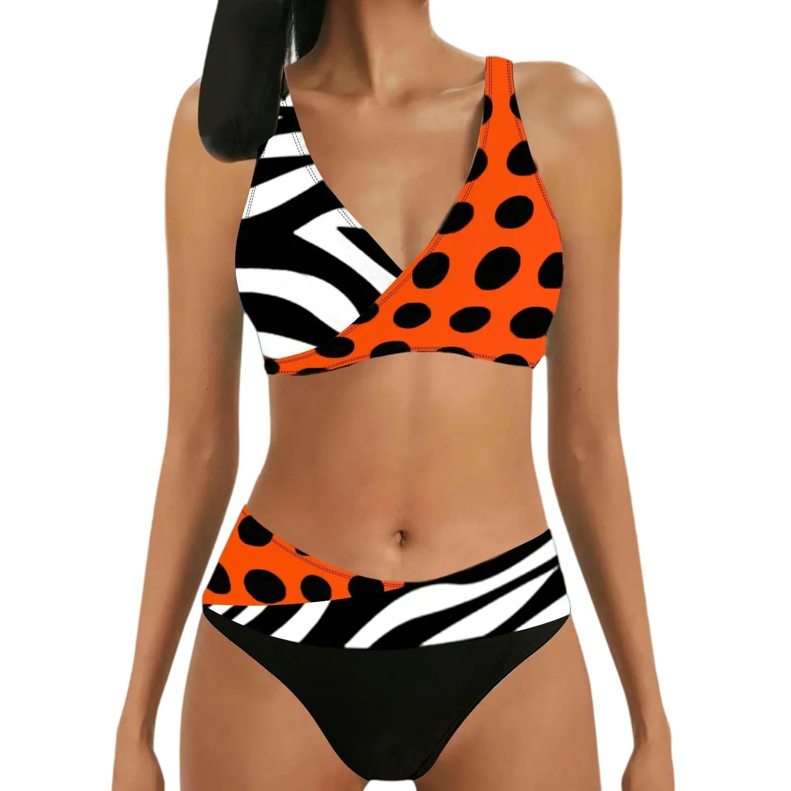 Bañador para mujer de dos piezas con camiseta estampada blanca y pantalones cortos talla XL