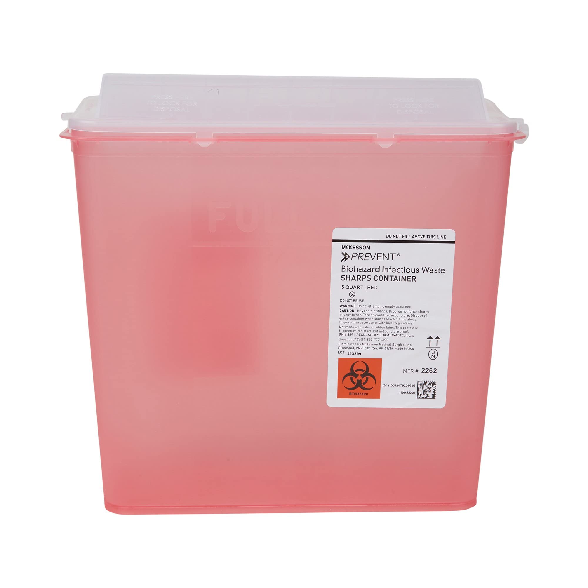 McKesson Prevent Sharps Container 5 Quart