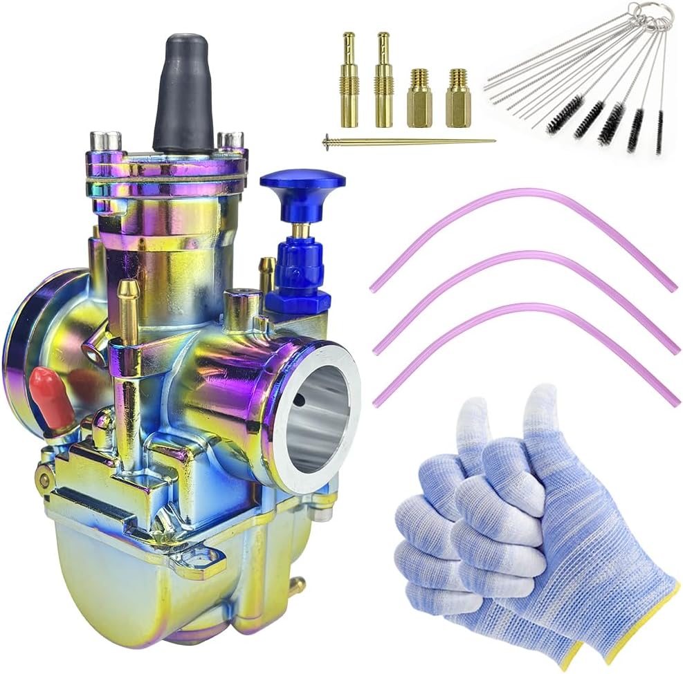 Motorcycle 32mm Carburetor Compatible with 125cc to 200cc Universal 2T 4T Engine Pit Dirt Bike Motocross On/Off Road ATV Quad Scooter (Black, 32mm)