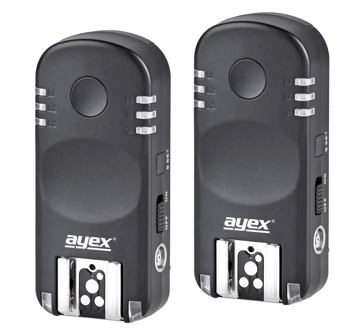 ayex AX-BA1 Funk-Blitzauslöser und Kamera-Fernauslöser Kompatibel mit Nikon Blitz- und Kameraauslöser-Set mit 2 Transceivern