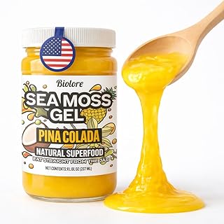 Biolore Sea Moss Gel Pina Colada Made in USA Raw Wildcrafted Irish Seamoss Essential Vitamins Trace Minerals Vegan Superfood, Jam, Jelly & Sweet Spread Gifts (Pina Colada - 8OZ)