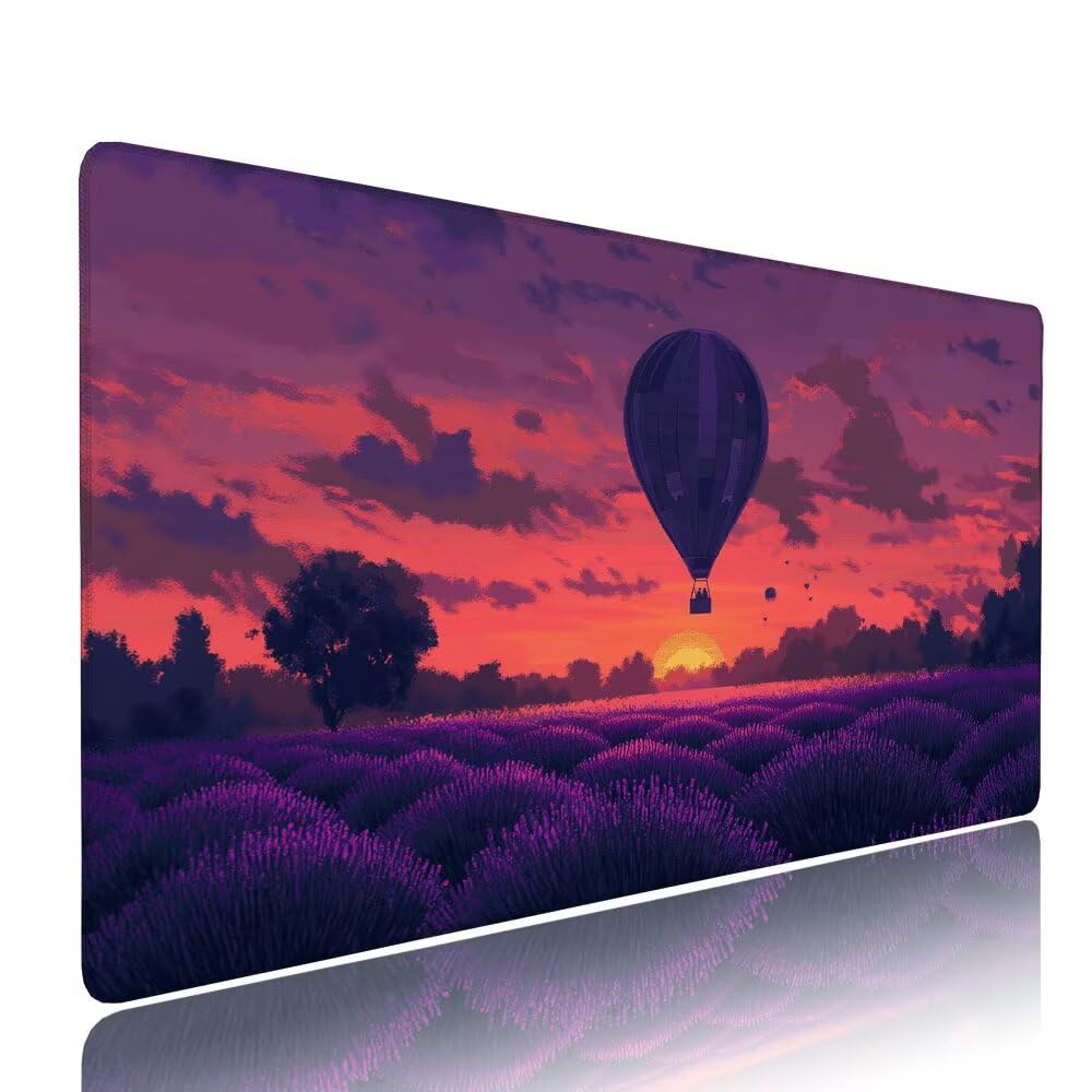 Podkładka pod mysz XXL fioletowa podkładka pod mysz biurowa akcesoria do klawiatury podkładka pod mysz zachód słońca rozszerzona szeroka mata do gier 1000 x 500 x 3 mm wodoodporna antypoślizgowa