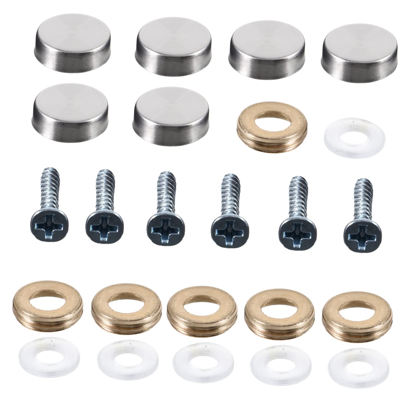 SOLUSTRE 24pcs Mirror Screw Nails Stainless Steel Decorative Covers Easy Install Disassemble Fixing Hardware
