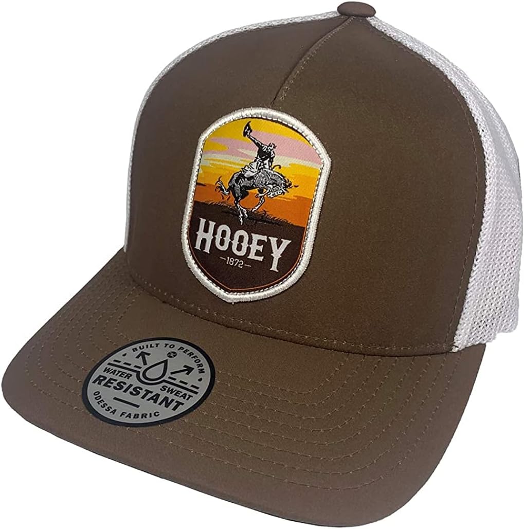 HOOEY Men's Cheyenne Shield Patch Mesh Ball Cap - 2044Brwh