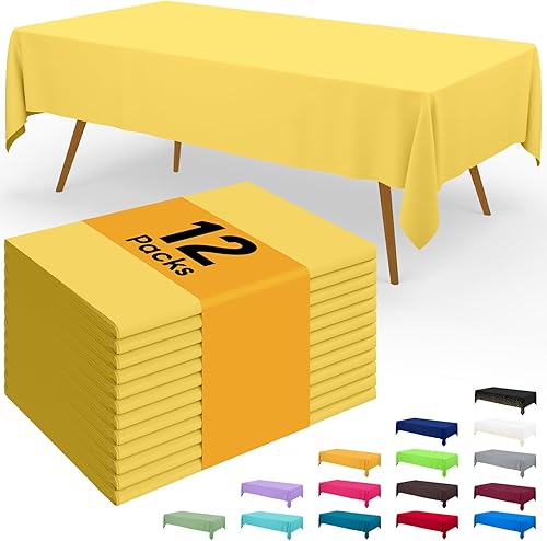 Miniatura 74 de Smiry - Juego de 6 manteles desechables, manteles rectangulares impermeables de 54 x 108 pulgadas para fiestas, mantel de plástico decorativo, a