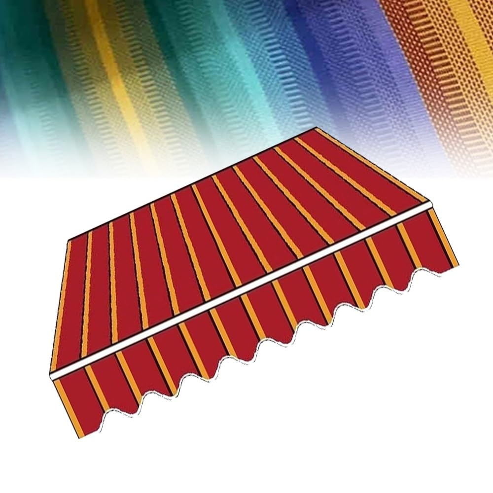 Telo di Ricambio per Tenda da Sole Retrattile Manuali 200 250 300cm Tenda da Sole di Ricambio da Patio, Telo di Ricambio per Tenda da Sole A Bracci(Stripe 6,10x6.5ft/300x200cm)