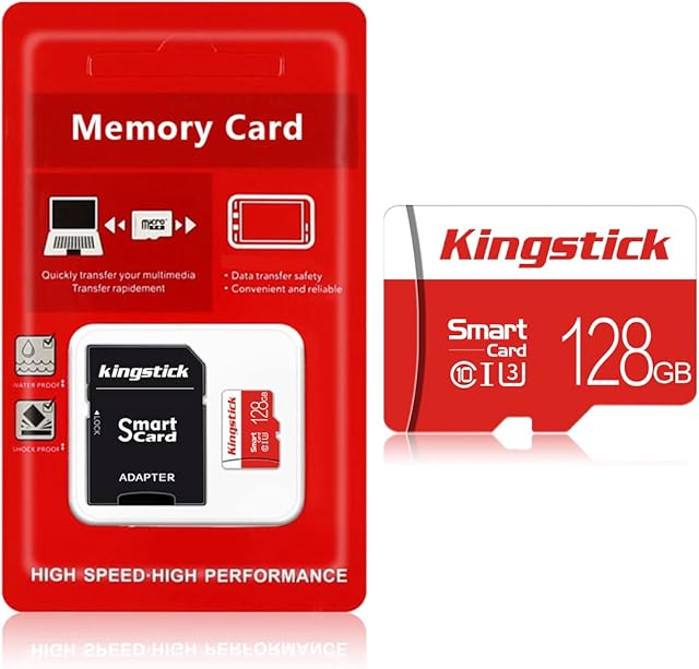 128GB Micro SD Card 128GB with Adapter (Class 10 High Speed) 128GB Micro SD Video Memory Card/SD Memory Cards for Camera, Phone, Computer, Dash Cam