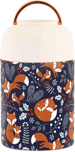 Miniatura 2 de MCHIVER Fox Food Jar with Spoon Stainless Steel Vacuum Insulated Food Container 17 oz Food Flask for Adults