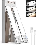 EZVALO 10inch Under Cabinet Lighting, 2500mAh Rechargeable Motion Sensor Lights Indoor with 3 Color Temps, 2 Pack Magnetic Closet Light, 80 LED Dimmable Under Counter Lights for Kitchen, Shelf, Stair