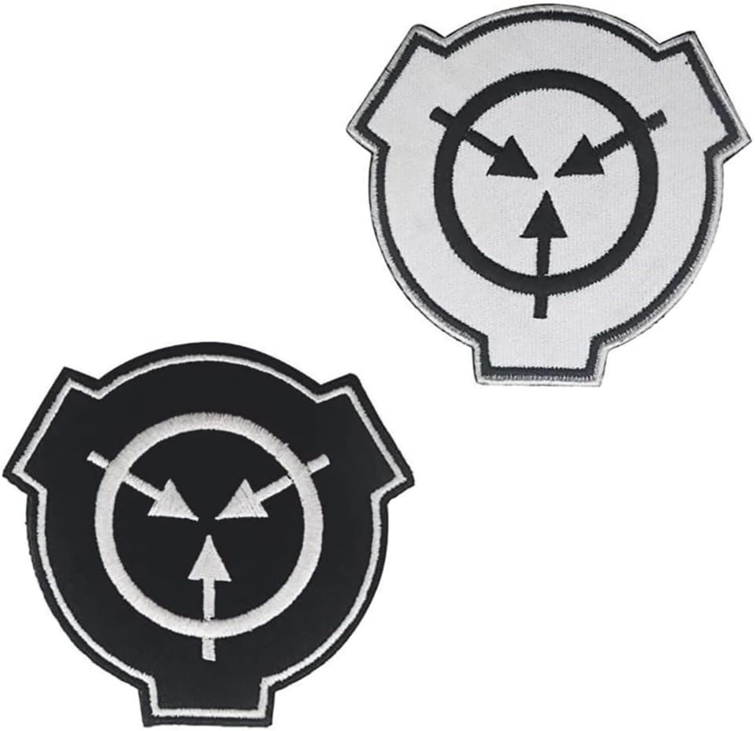 2 Pcs SCP Foundation Special Containment Procedures Foundation Logo Military Hook Loop Tactics Morale Embroidered Patch Tactical Bag Accessories (Black & White)