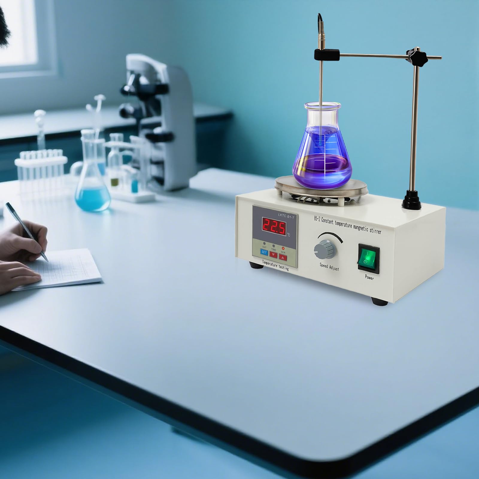Agitador magnético 2000 ml 250 W agitador magnético de laboratorio | Agitador magnético digital con ajuste de velocidad para laboratorio industrial, farmacia, elaboración casera