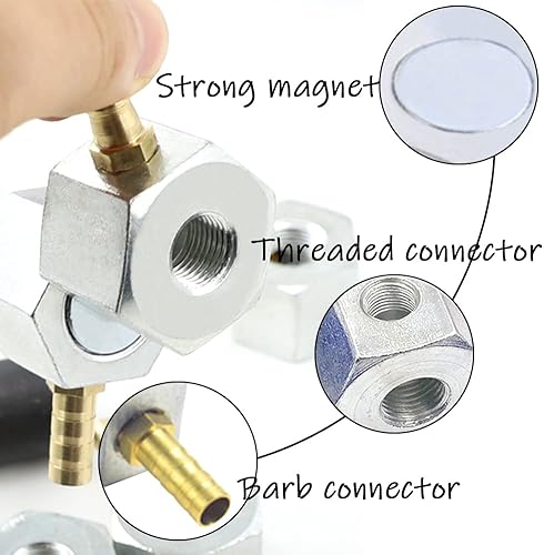Miniatura 6 de Base magnética con conector de púas + boquilla redonda de 14 pulgadas PT de plástico refrigerante con interruptor manguera de refrigeración de