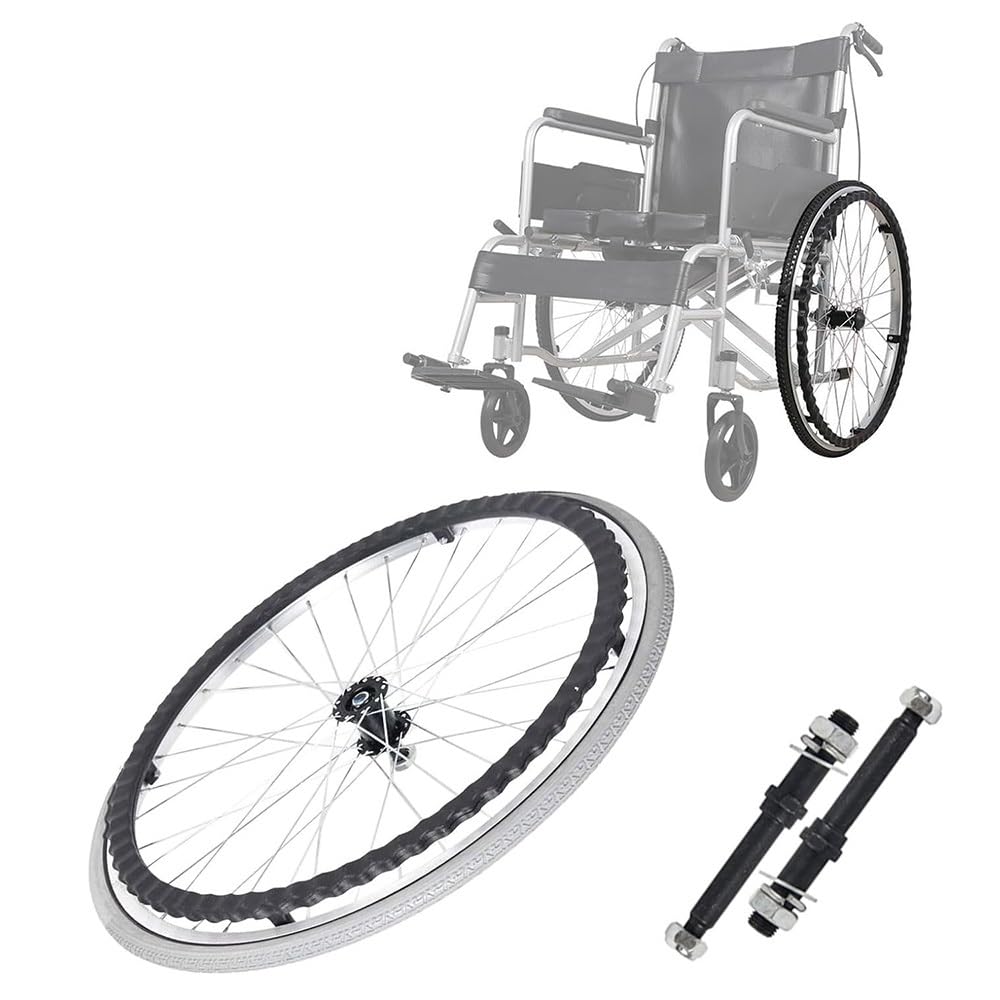 20 22 24 Zoll Rollstuhlräder, Hinterrad-Ersatz Für Manuellen Rollstuhl, Rollstuhl Ersatzräder All-Terrain-Rollstuhlreifen Für Drinnen Und Draußen(Gray,1Pcs-20in/50cm)