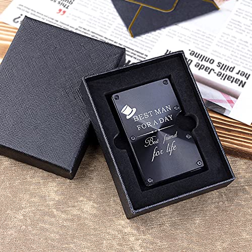 Awofer Personalized Best Man Wallet Gifts Set Custom Wallet For Best Man Aluminum Metal Wallet With Money Clip Engraved Groomsmen Gifts Elegant Card Holder On Wedding #TOP5
