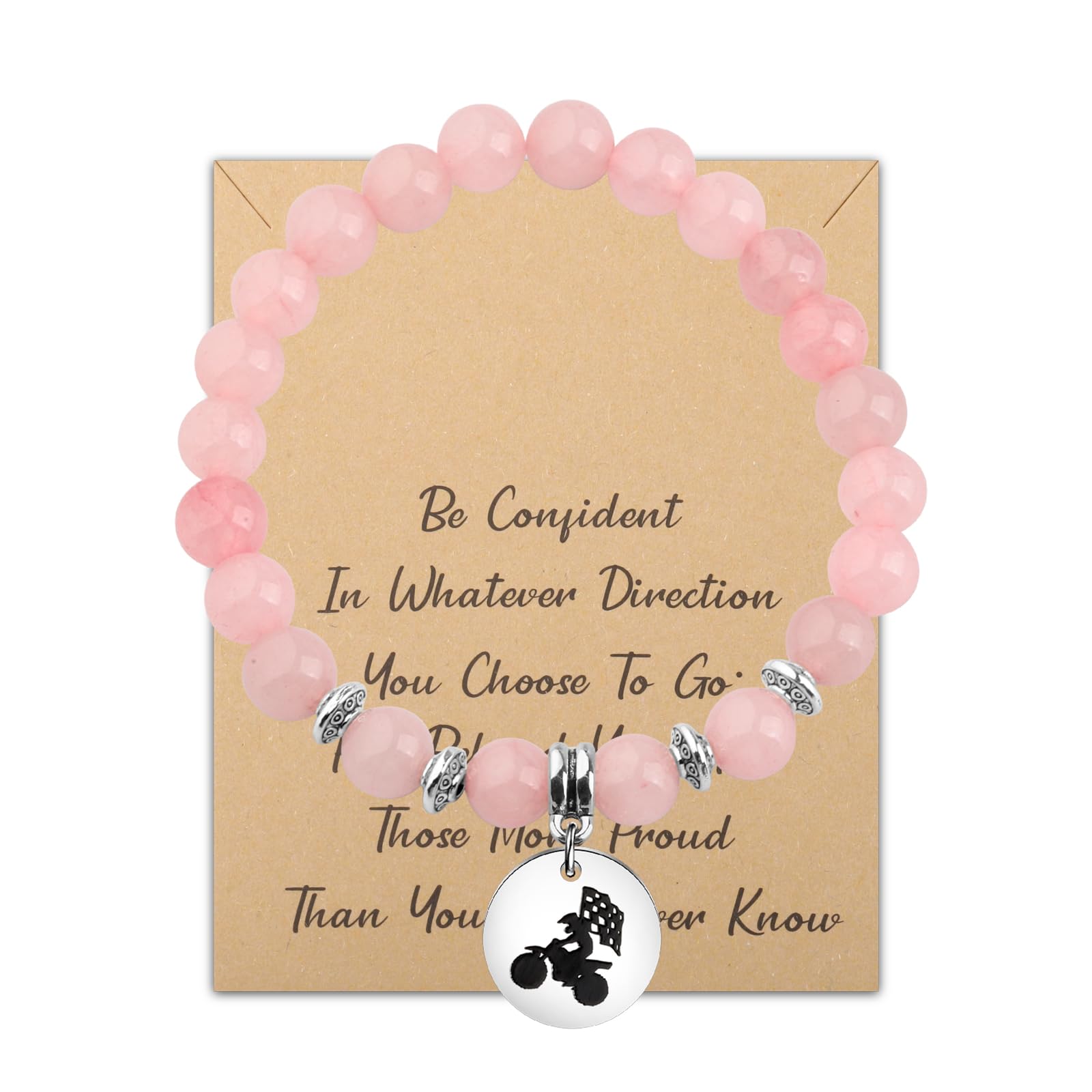 LQRICheckered Flag Bead Bracelet Motorcycle Racing Jewelry Racing Flags Gift for Racer Road Racing Gift