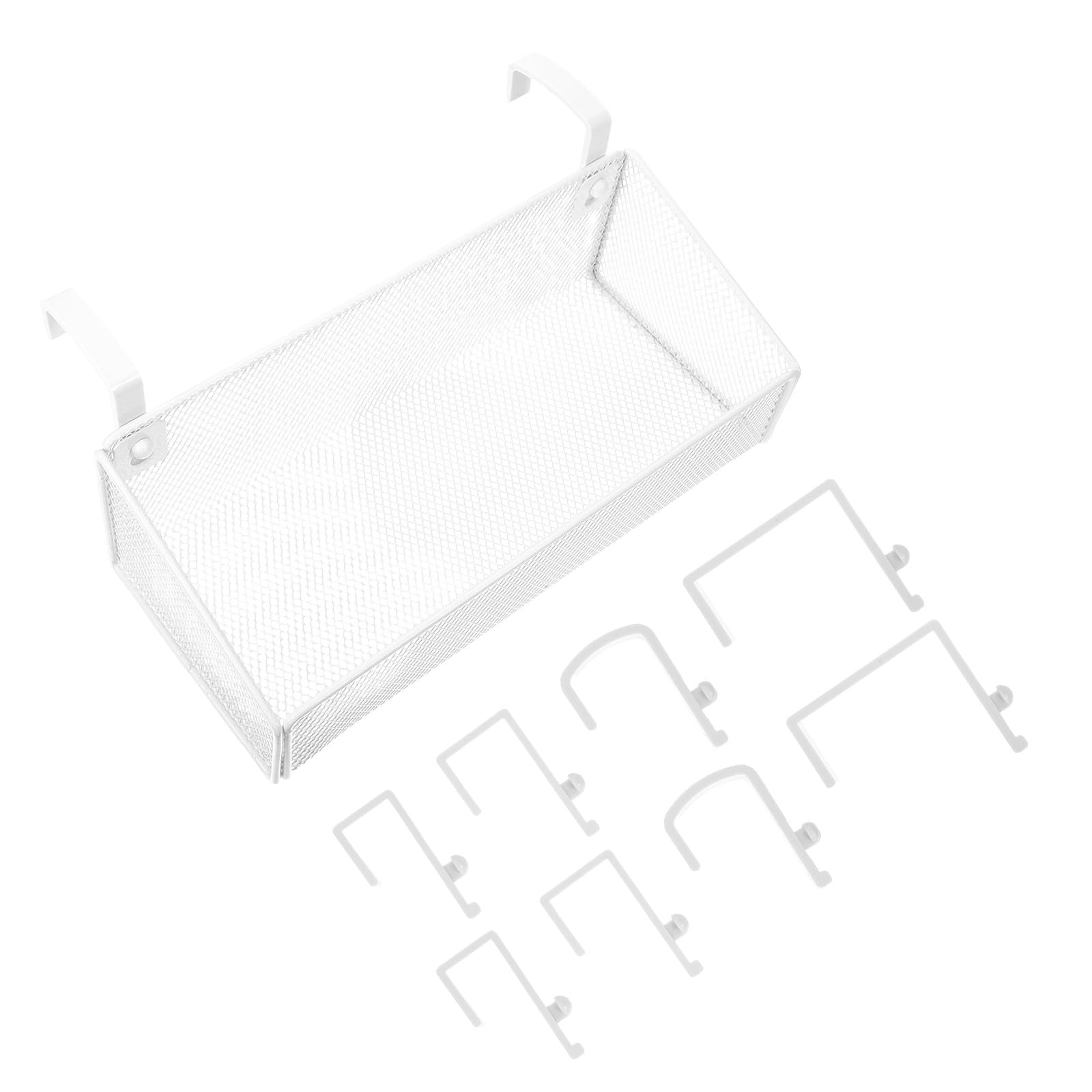 Organisateur de rangement métal blanc double couche pour barres de lit et dortoir