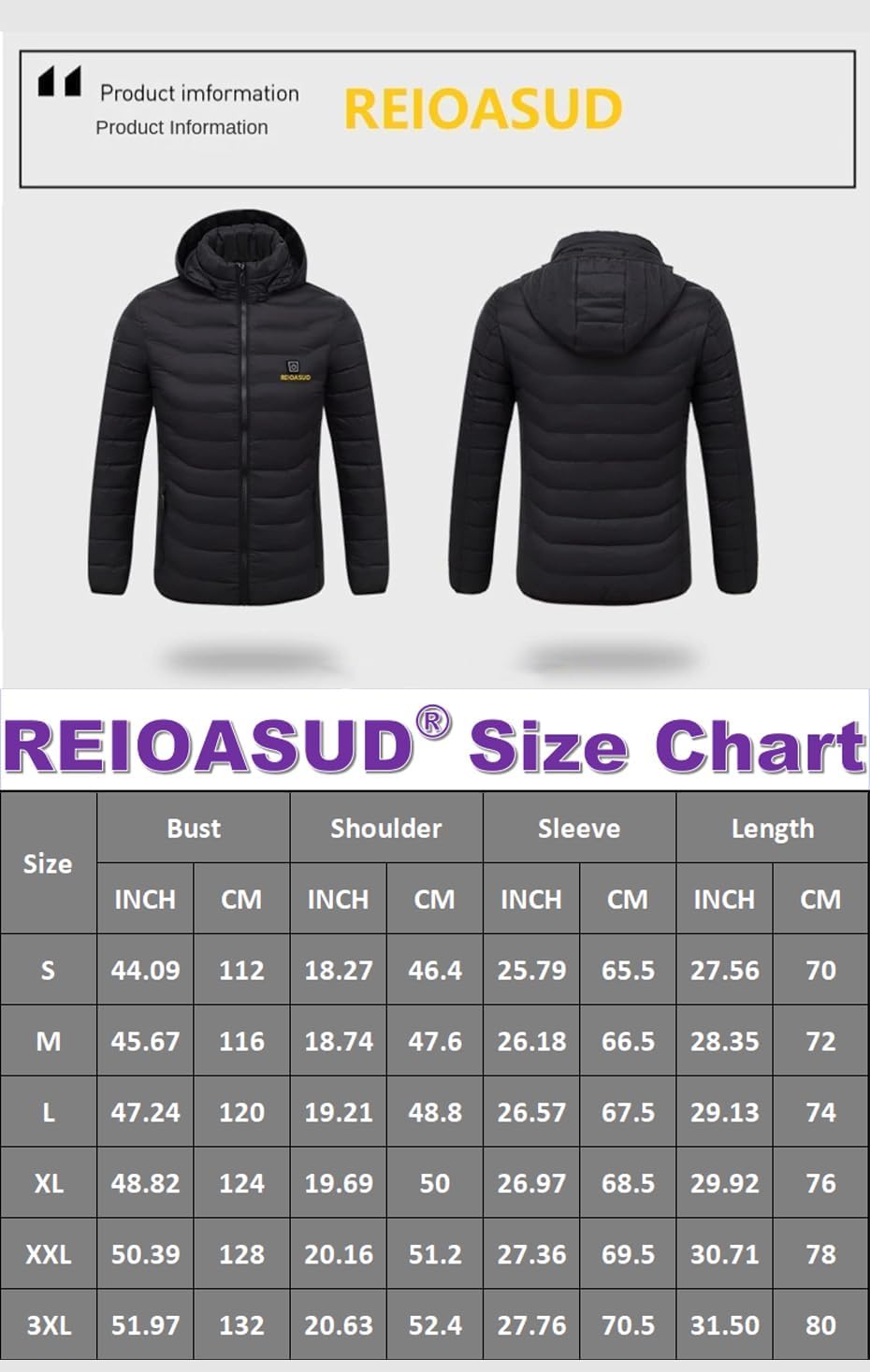 2026 Heated Hoodie Zip Heated Jacket Multiple Heating Zones Coat with 3 Heating Levels for Men Women Winter Outdoor - Image 3