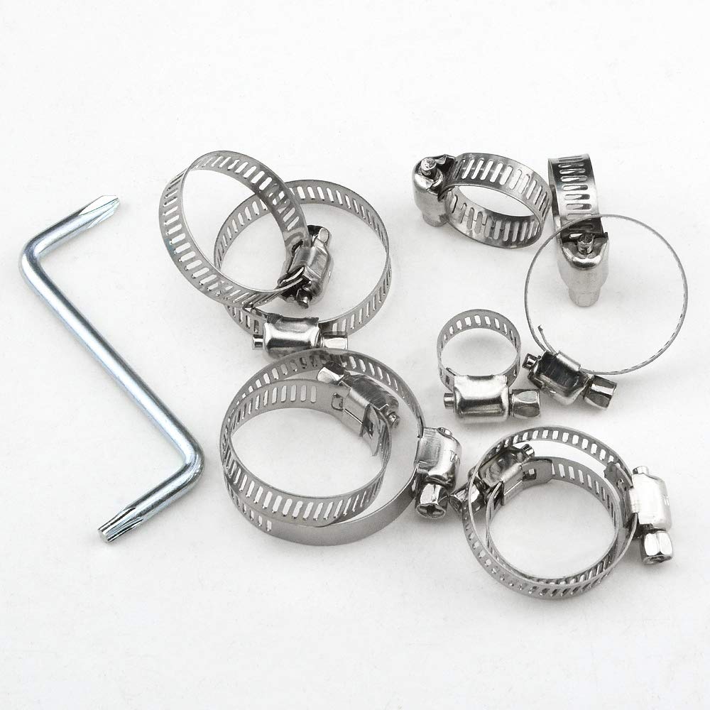 RASKOO 46PCS Premium Stainless Steel Hose Clamps Kit, 7 Size