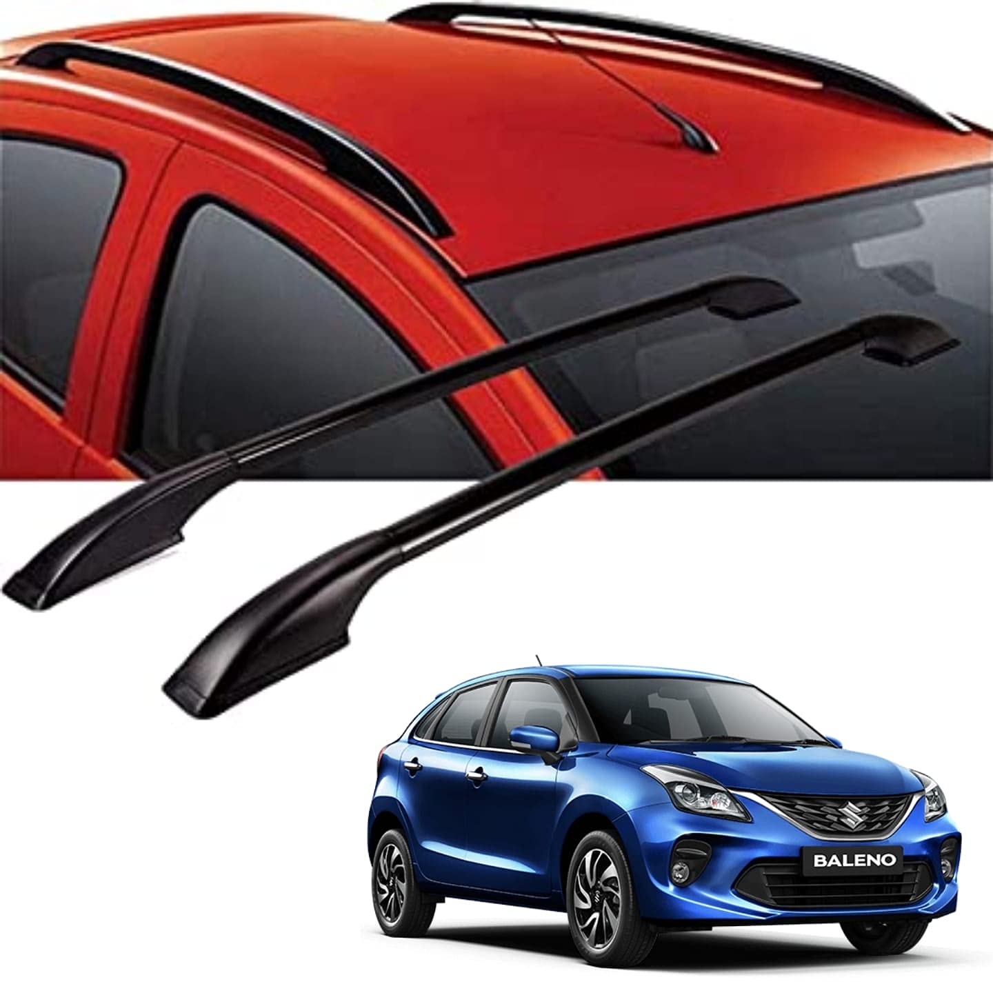 DS ENTERPRISE Drill Free Roof Rails for Maruti Baleno All Models - Black Color (Pack of 2)-image-12