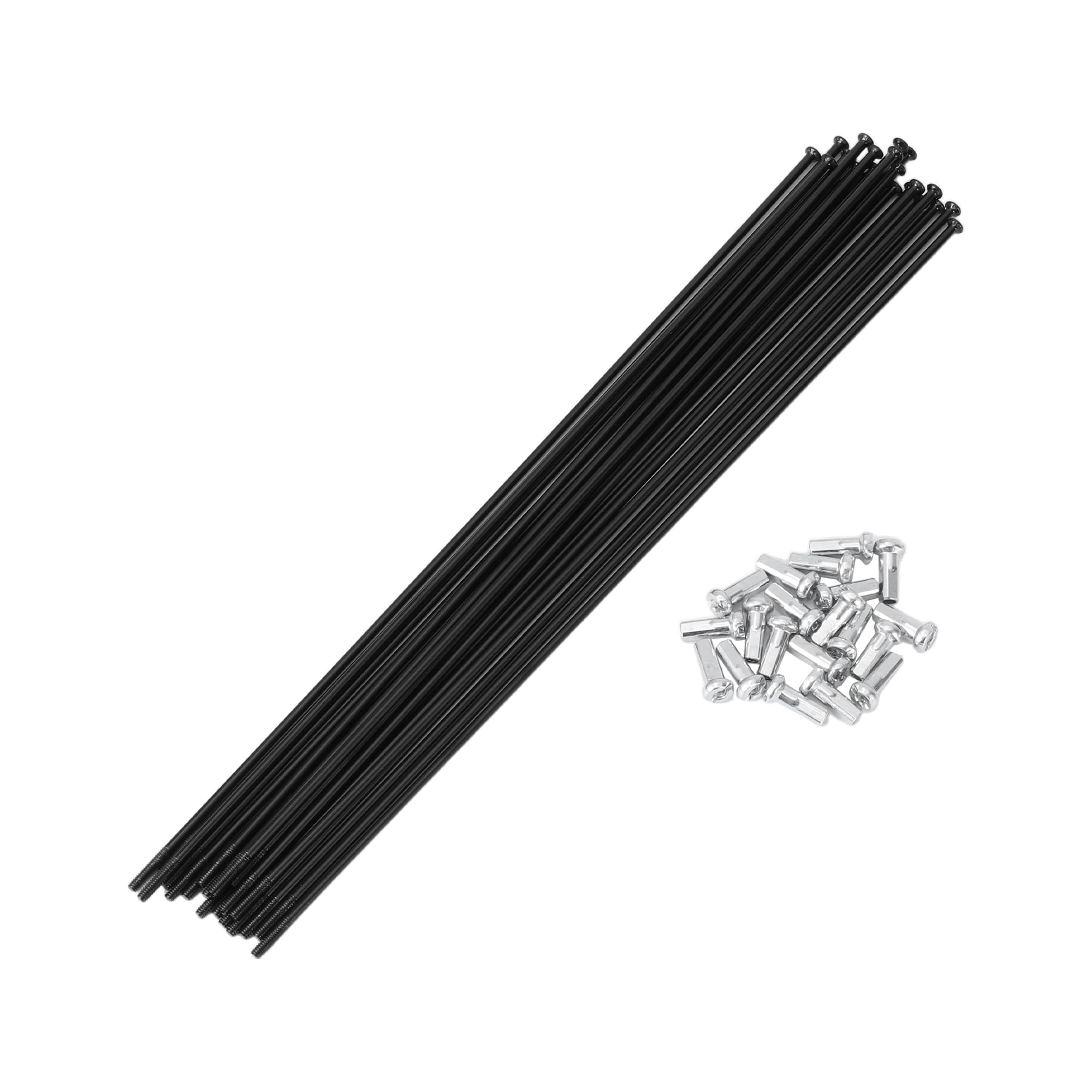Motoforti 20 Set 14G Straight Pull Bicycle Spokes 203mm Straight Pull Bike Wheel Spokes Carbon Steel Black