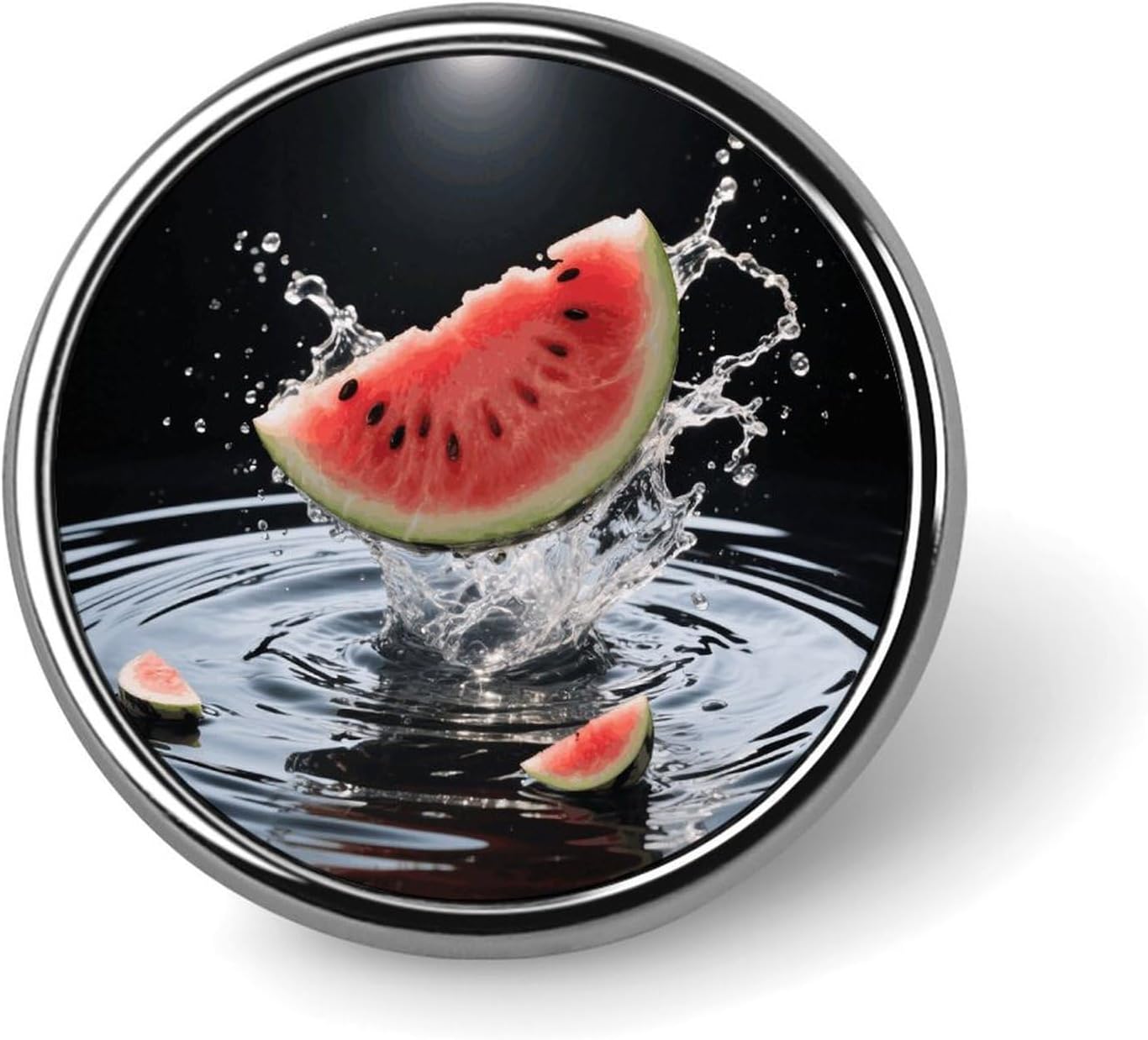 Aluminum Alloy Lapel Pin Round Backpack Pins, Watermelon Slice