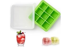 Silicone Ice Cube Tray with Lid, 1.3 Inch Individual Square Ice Cubes...