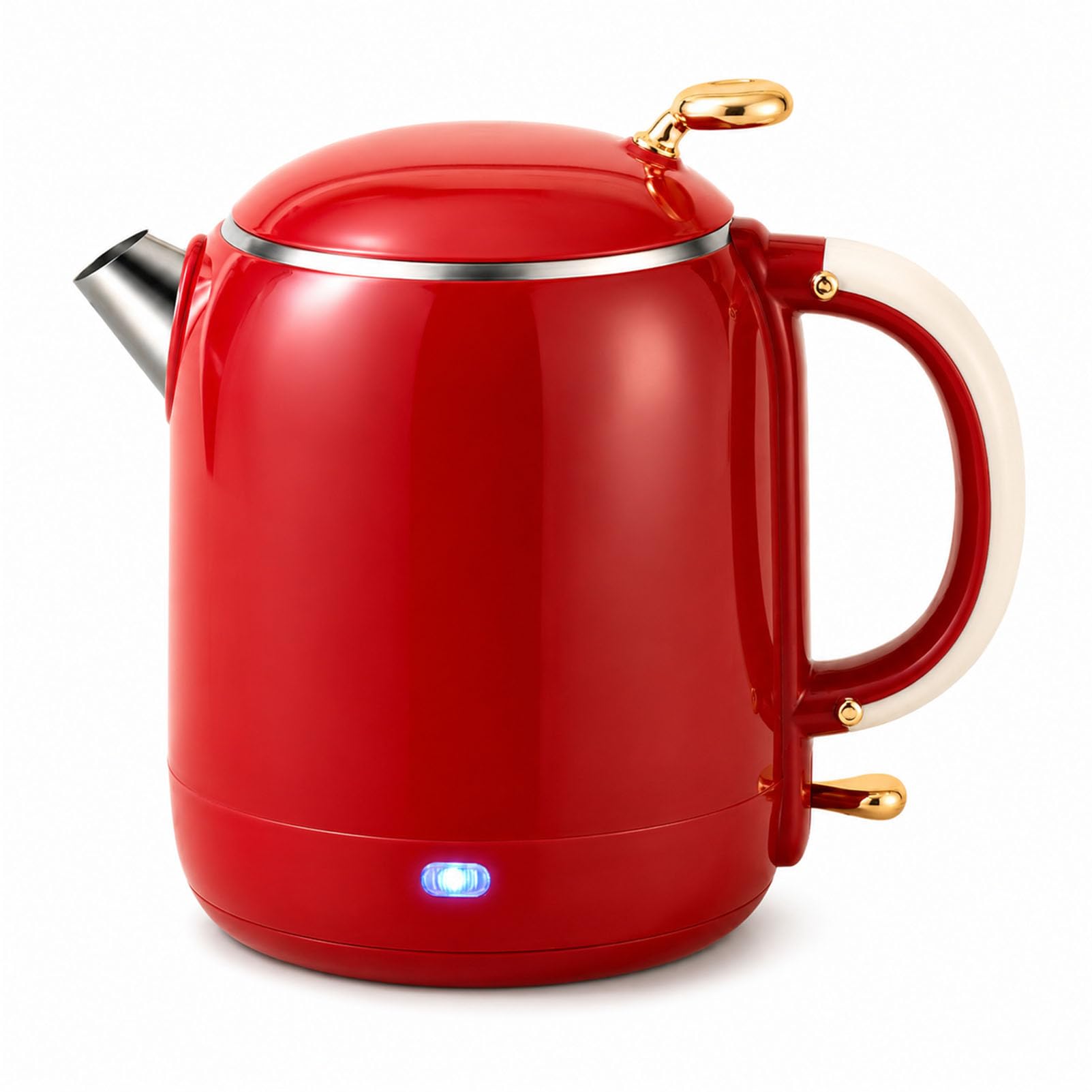 Czajnik elektryczny 1L 1355W szybkie gotowanie z wnętrzem ze stali Red,1L