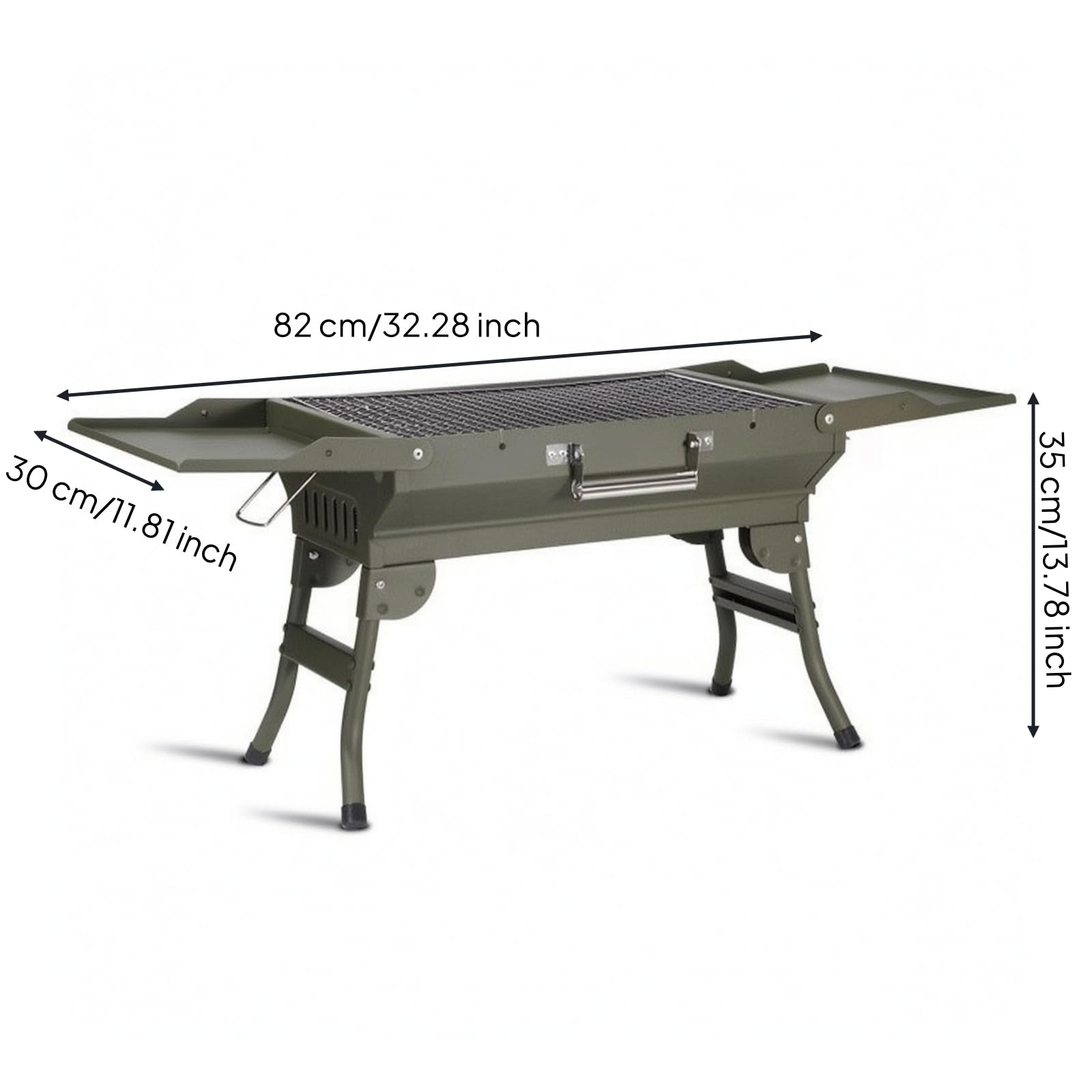 Gralara Barbecue Portatile con Ripiani Compatto Barbecue Portatile Salvaspazio Griglia Pieghevole per Picnic, Giardino