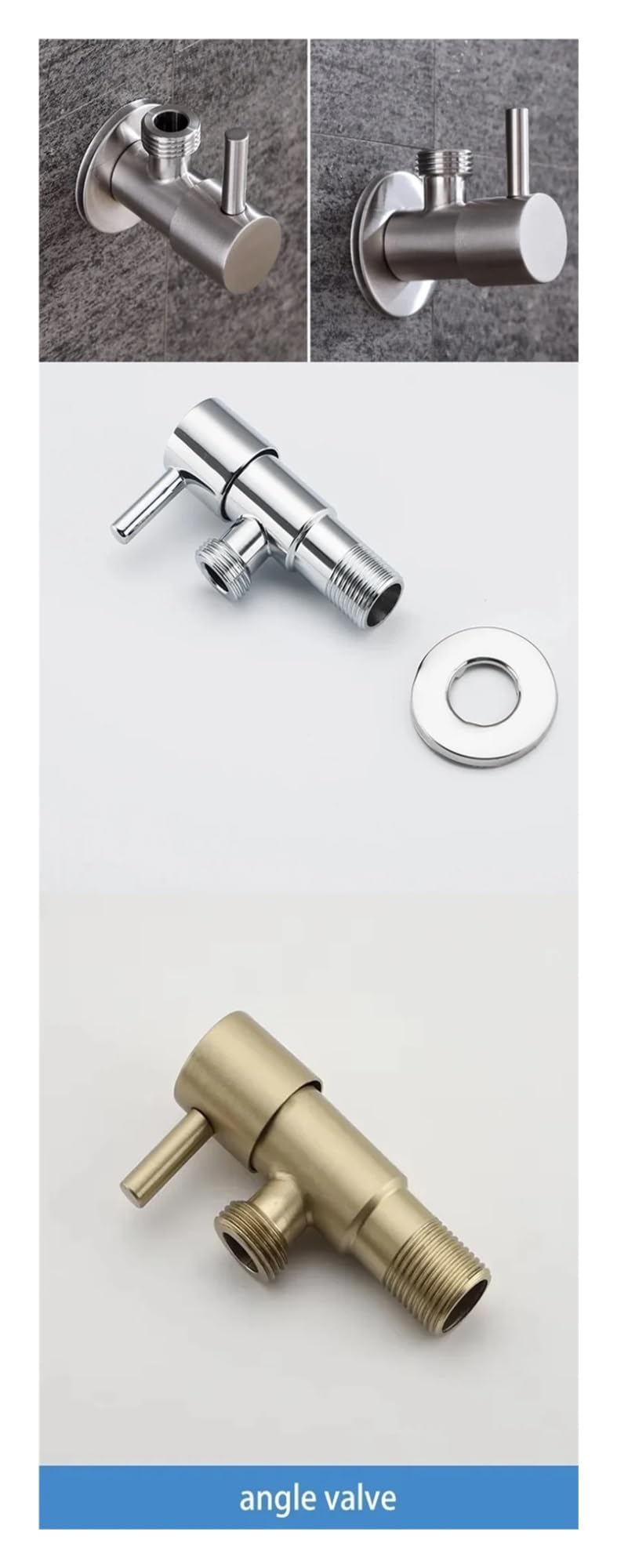 GUYTRM Interruptor de inodoro for baño, válvula angular, grifo, válvula de llenado, accesorios de baño lingli(Gold)