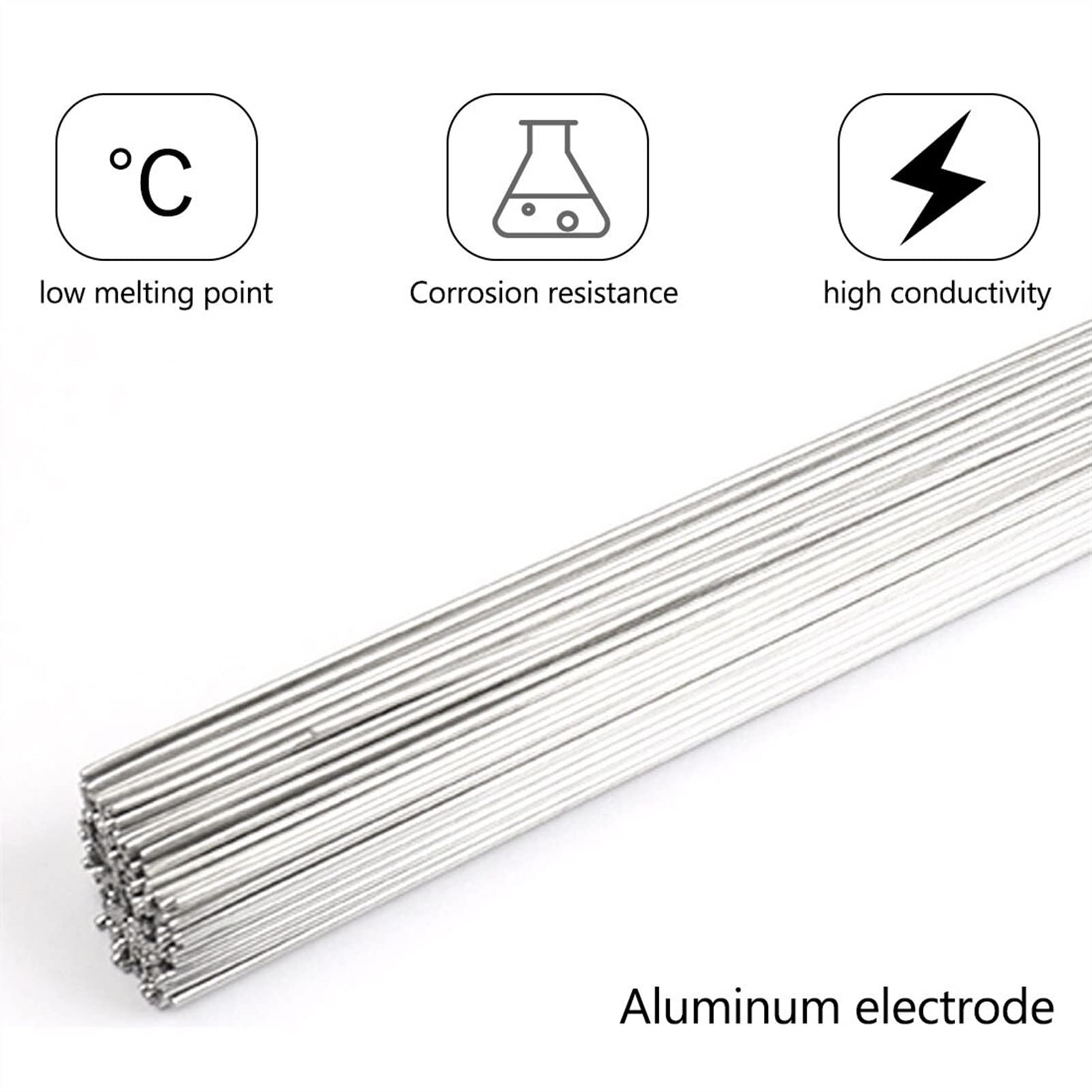 Excelente electrodo de soldadura. Barras de soldadura Alambre con núcleo Varillas de soldadura de aluminio de fácil fusión Varilla de soldadura de 1,6 mm/ 2 mm for soldar aluminio No necesita soldadur