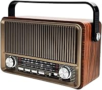 Vista 1 de Retro AM/FM Radio with Speaker and TF/USB Playback Function, Vintage Design Radio with Large Tuning Dial, Long