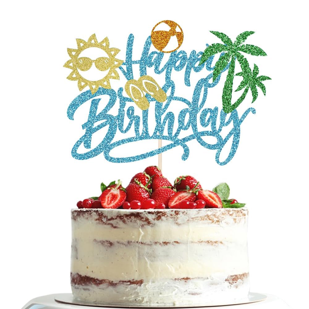 25 Decorazioni Per Torta Hawaiano Con Fiori Di Ibisco E Foglie - Multicolore, Per Feste Tropicali, Compleanni E Baby Shower - 3