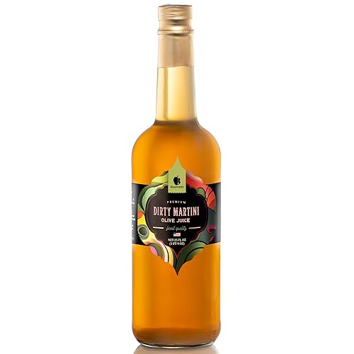 Gourmanity Jugo de oliva de 25 onzas Jugo de oliva para martinis sucios Salmuera de oliva (botella de 25 onzas)