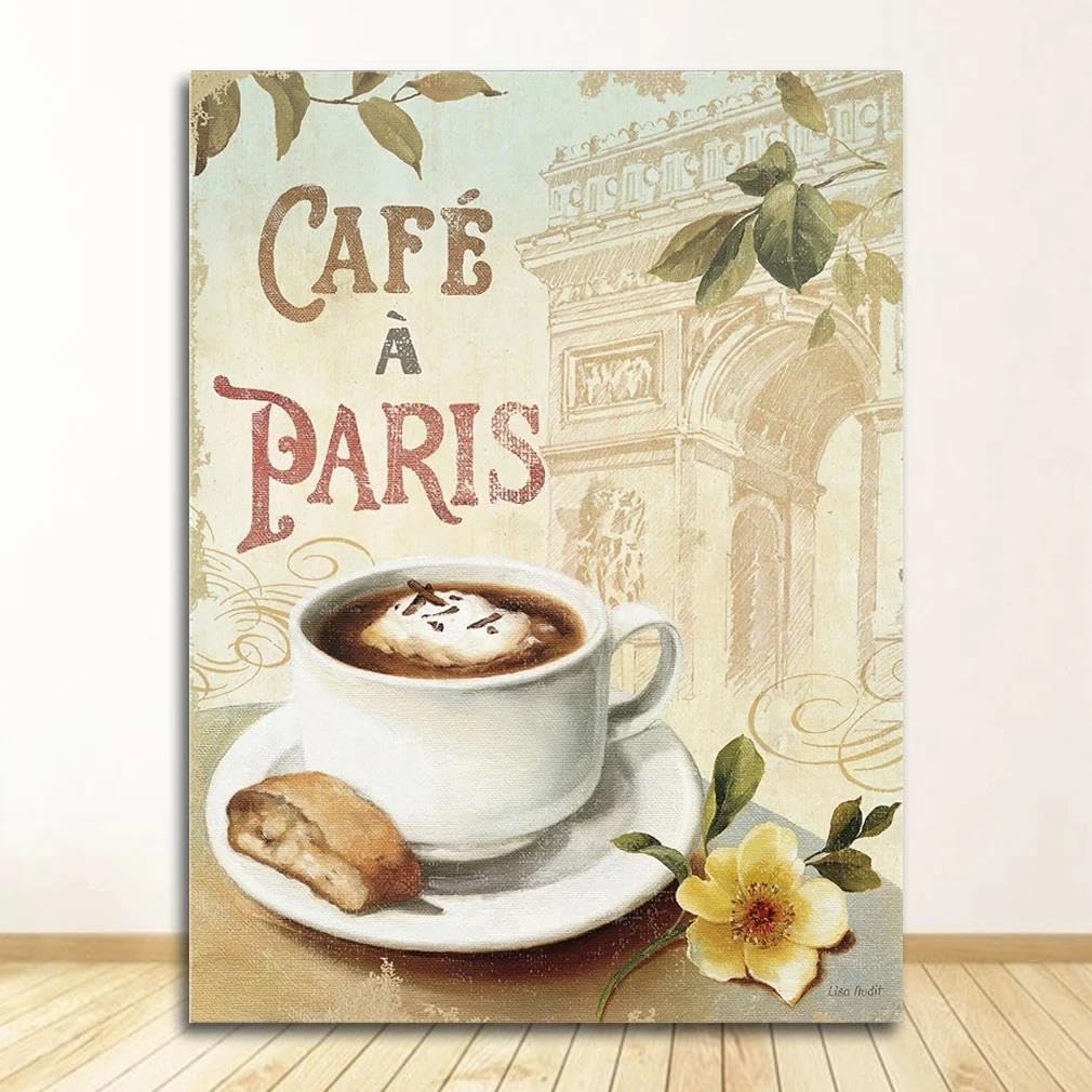 SHINERING Classic Coffee Poster Canvas Painting Print Wall Art Picture For Living Room Coffee Shop Kitchen Home Restaurant Bar Wall Decor A11 40X50Cm Unframed