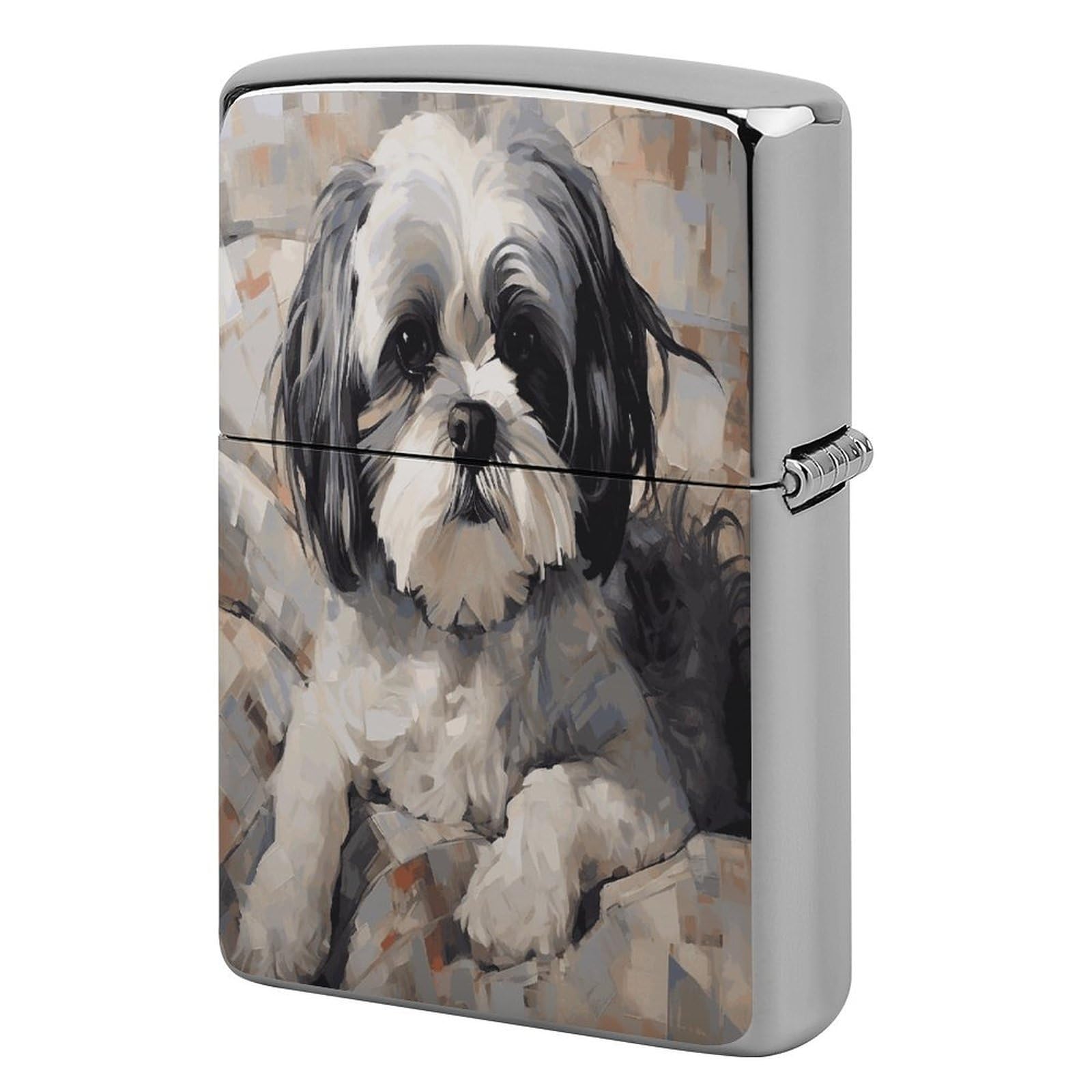 Btcowzrv Style Shih Tzu Metal Lighter Case Sleeve Cover Holder
