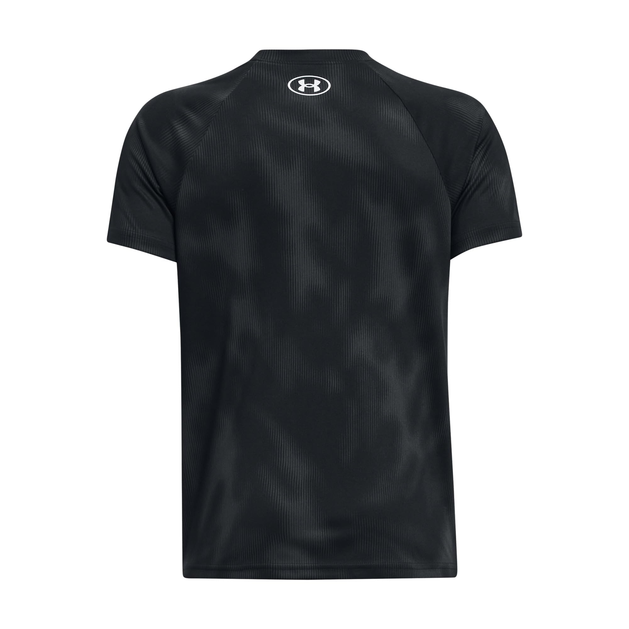 Under Armour Boys' Standard Tech Big Logo Printed Short-Sleeve T-Shirt, (008) Black / / White, Medium