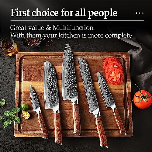 Set Cuchillos Cocina 5 Piezas Acero Damasco miniatura 6