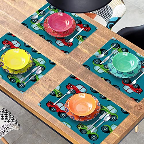 Sets de table motif voiture dessin animé durables 30,5x45,7 cm - 8